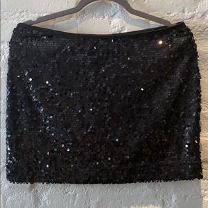 Express Black Sequin Mini Skirt
